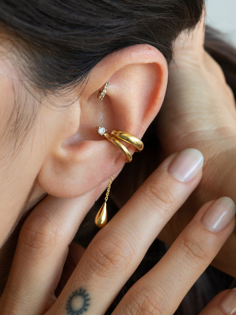 Ear Cuff Deriva - Enchapado 18k