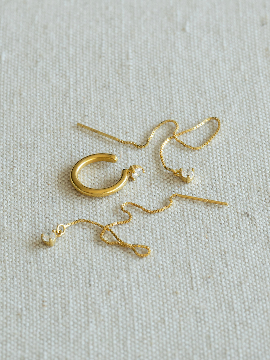 ear cuff ear cuf aro a presion plata bañada plata enchapado 18k chile