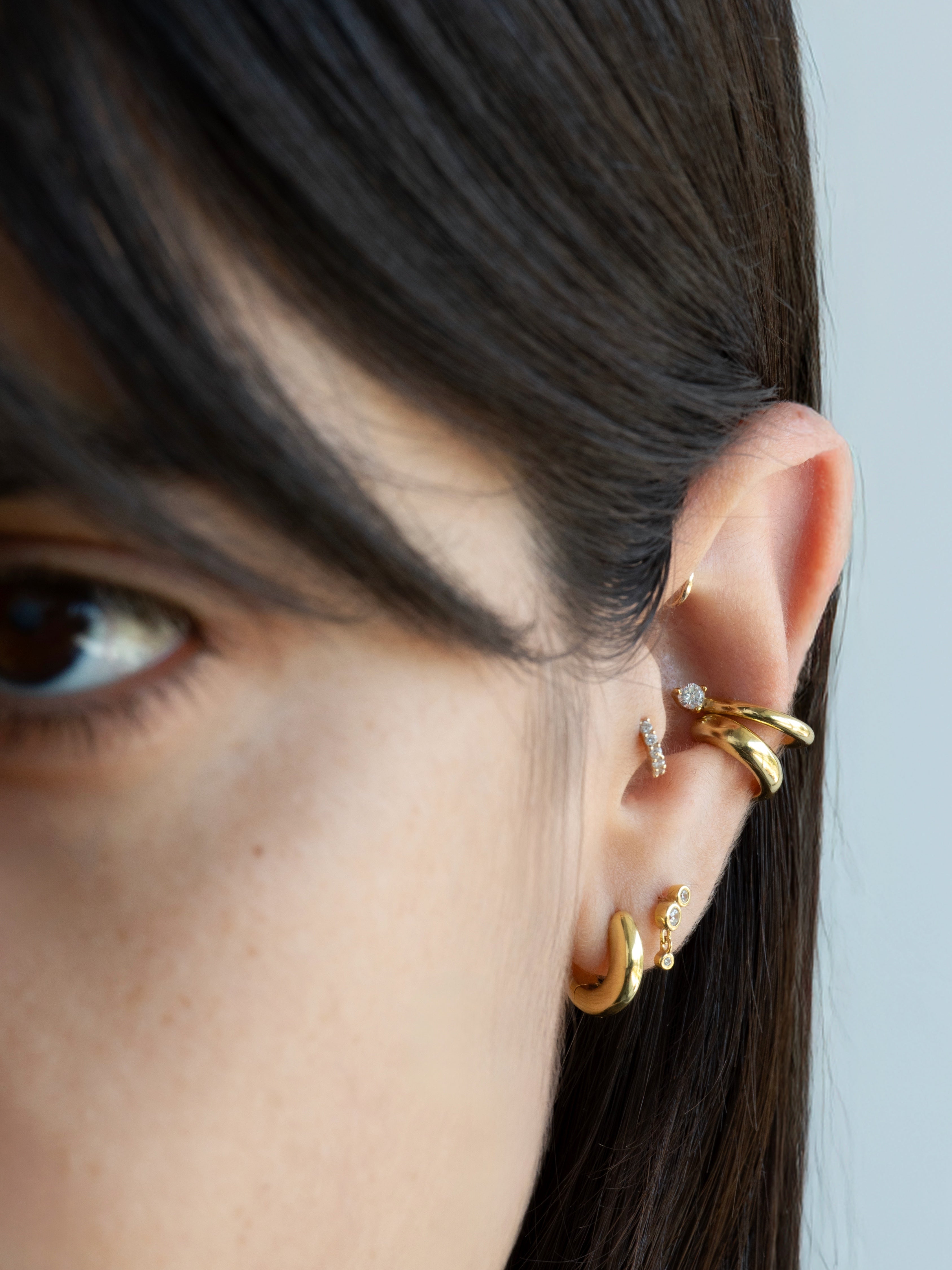 ear cuffs aros a presion para mujer chile plata bañada