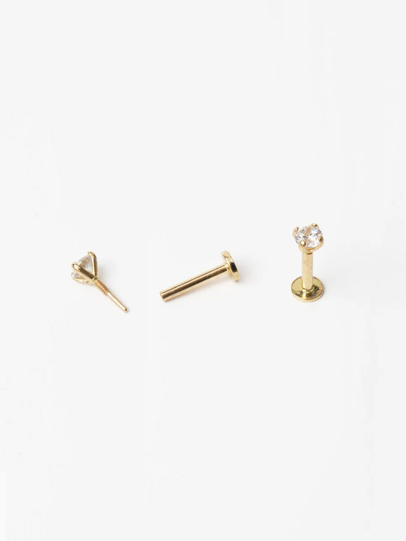 piercing pequeño para nariz punto de luz oro 14k