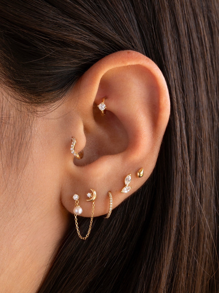 piercings de oro 14k chile mujer plano lobulo helix tragus