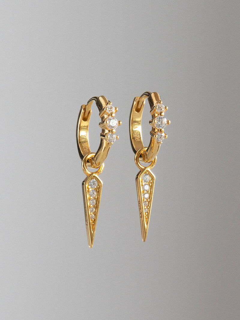 Set de argollas Demi con colgantes Alva enchapadas en oro 18k, intercambiables de circones.