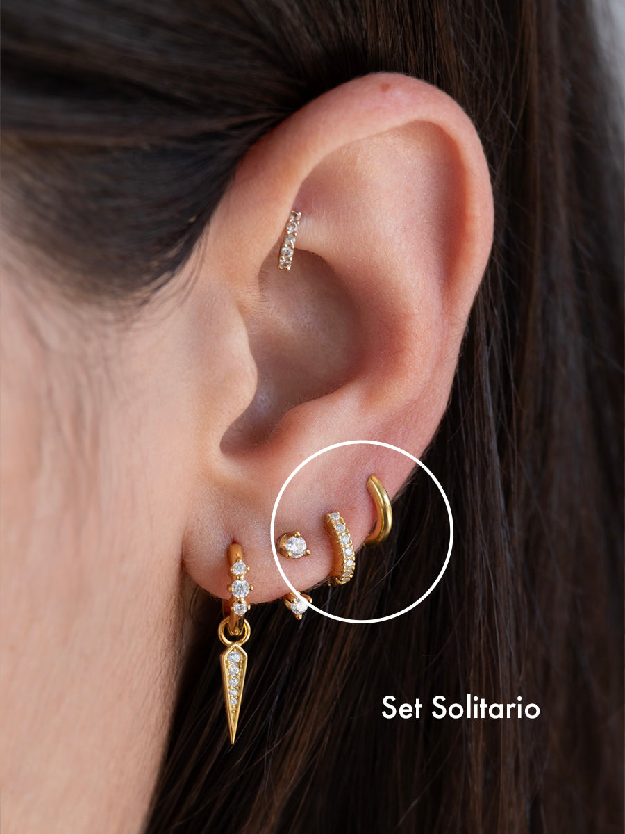 Set Solitario - Enchapado 18k