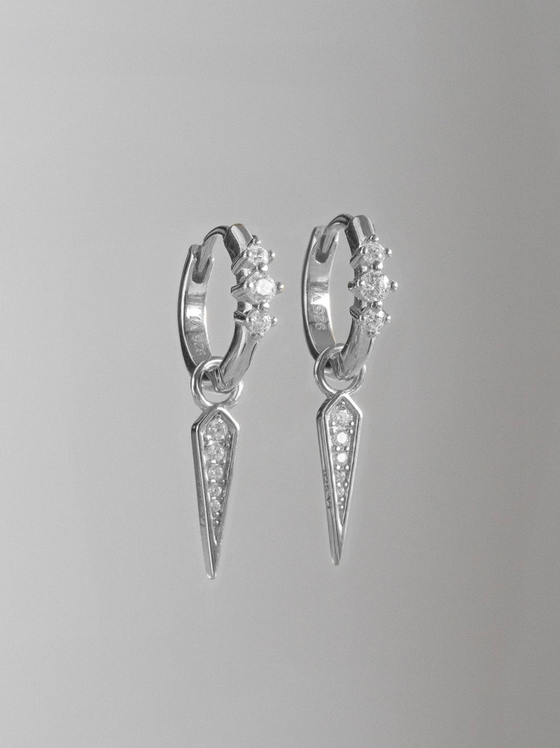 Set plata 925: argollas Demi con colgantes Alva intercambiables de circones.