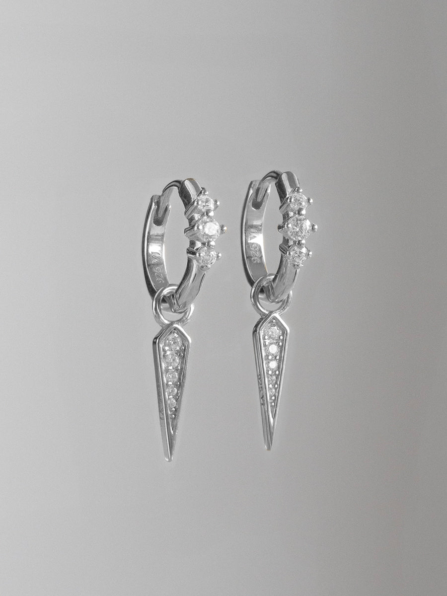 Set plata 925: argollas Demi con colgantes Alva intercambiables de circones.