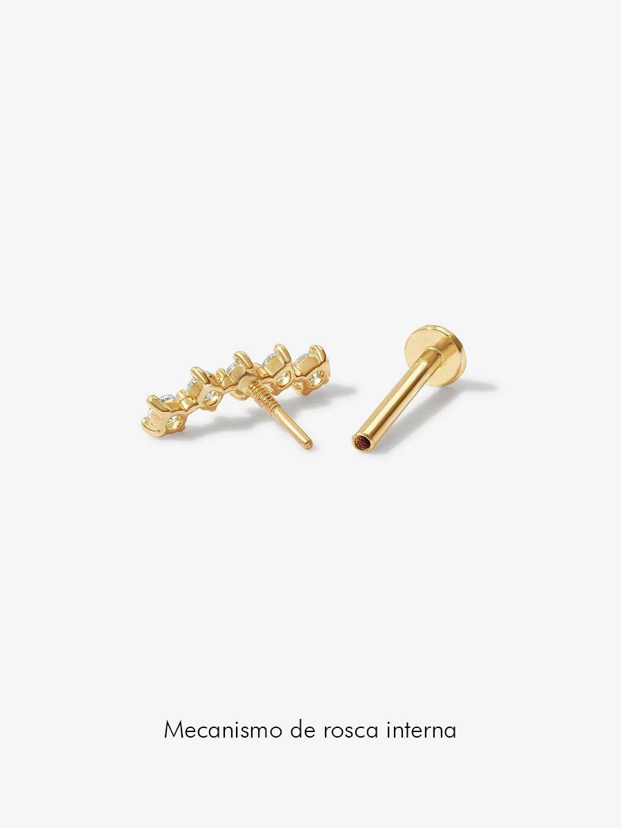 piercing plano oro 14k chile mujer