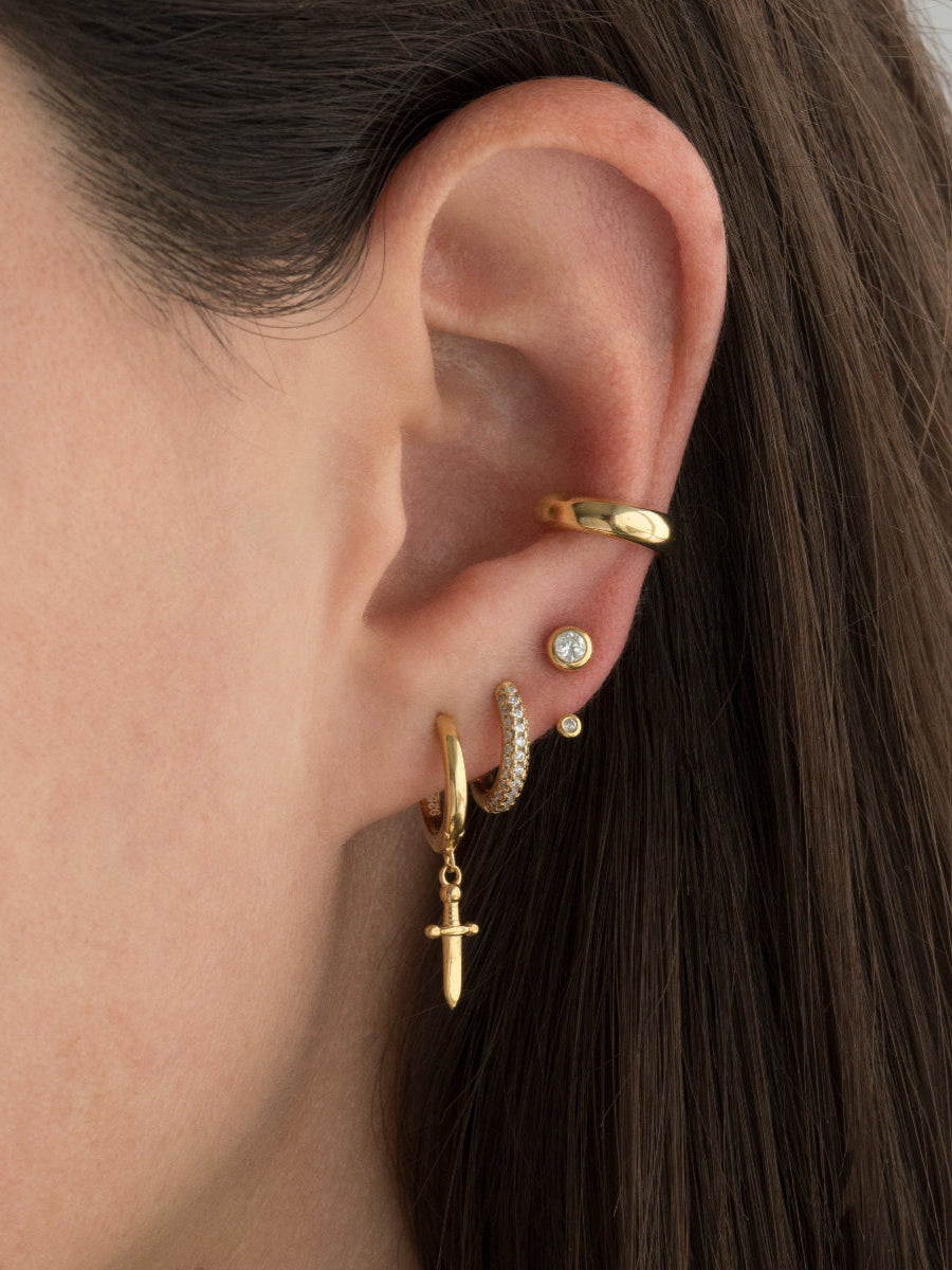 aro a presion ear cuff enchapado en oro