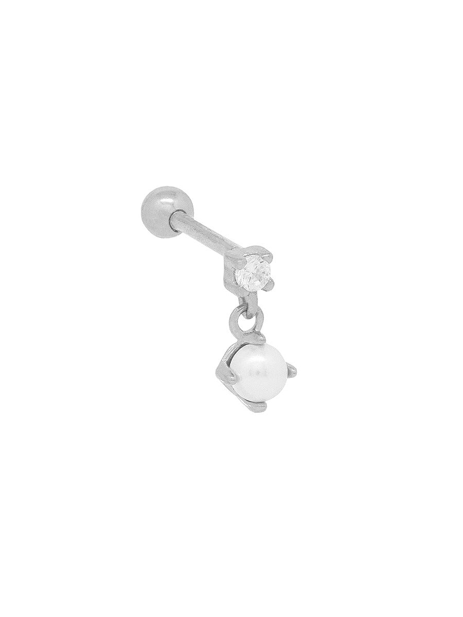 piercing plata 925 colgante perla
