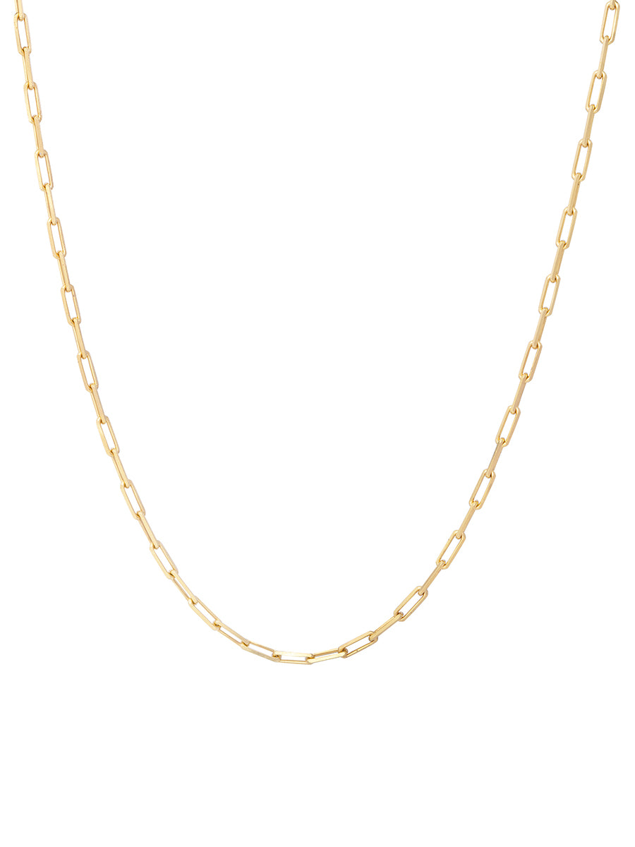 Collar Regi enchapado en oro con diseño clásico unisex de eslabones rectangulares